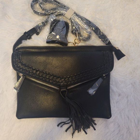 Handbags - Braided Fringe Crossbody Purse